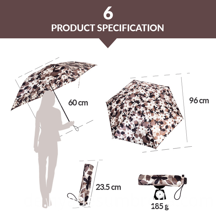 Schnell Öffnen Frauen S Gedruckt 3 Teil Taschenschirm Quick Open Women S Printed 3 Section Folding Umbrella